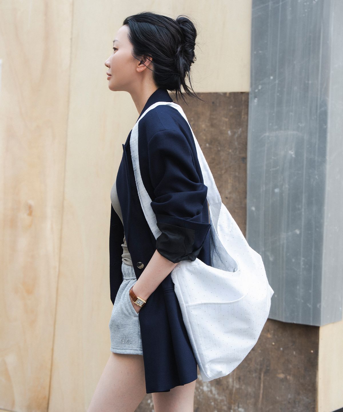 마스마룰즈(MASMARULEZ) [Pouch Set] Big rabbit cross eco bag_Sunshower white