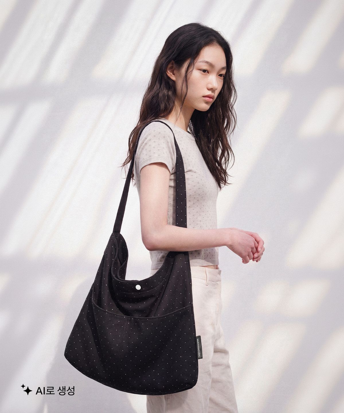 마스마룰즈(MASMARULEZ) [Pouch Set] Big rabbit cross eco bag_Twilight black