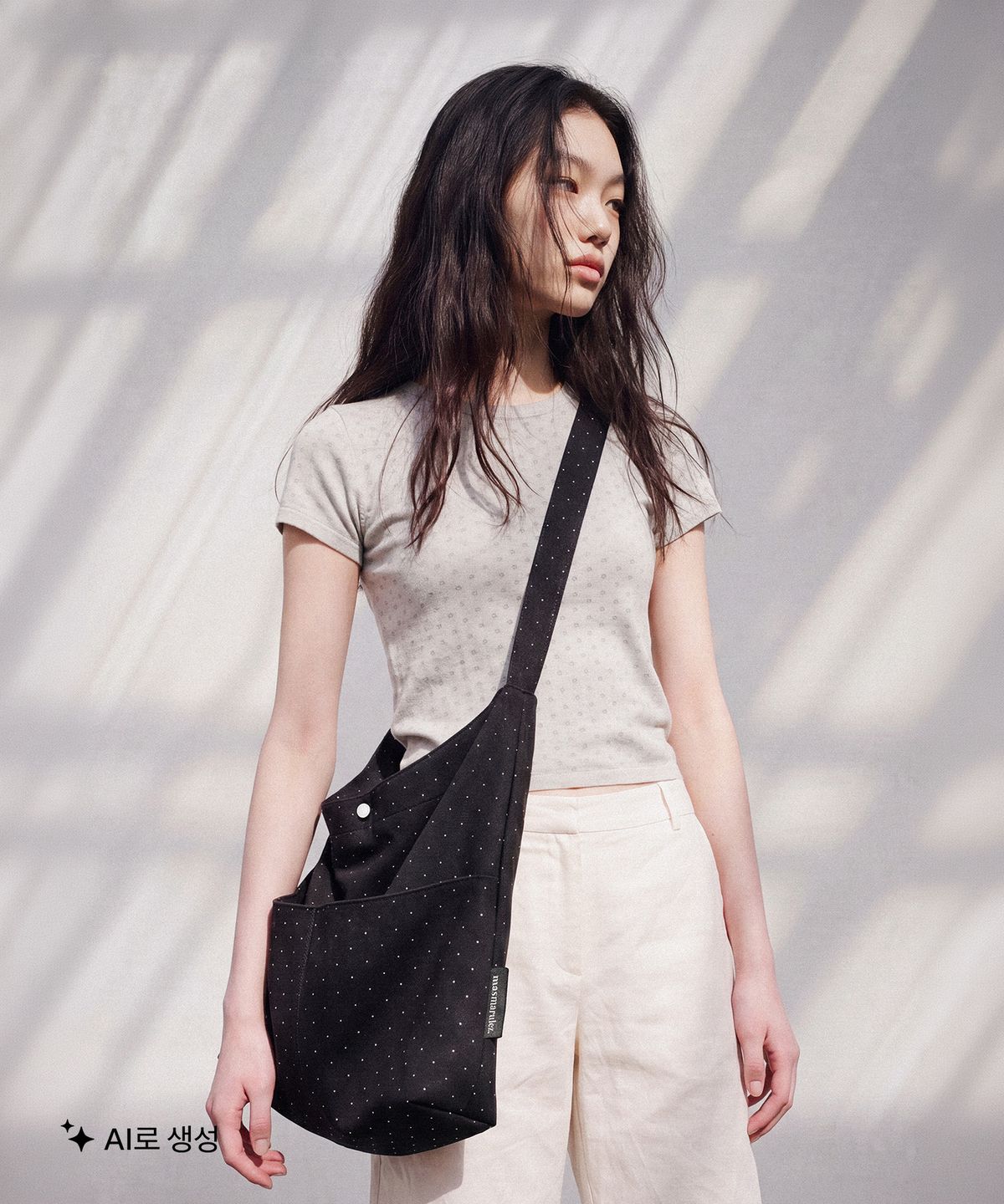 마스마룰즈(MASMARULEZ) [Pouch Set] Big rabbit cross eco bag_Twilight black