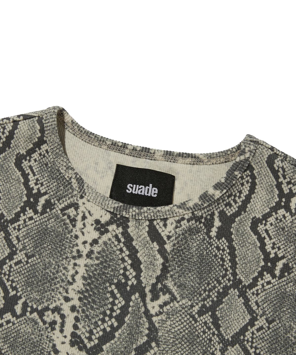 스웨이드(SUADE) RIBBED CROP TEE [GRAY]