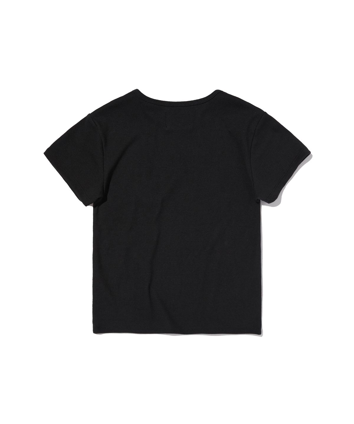 스웨이드(SUADE) RIBBED CROP TEE [BLACK]