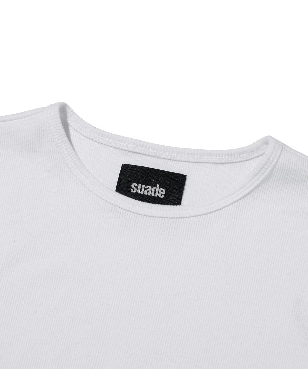 스웨이드(SUADE) RIBBED CROP TEE [WHITE]