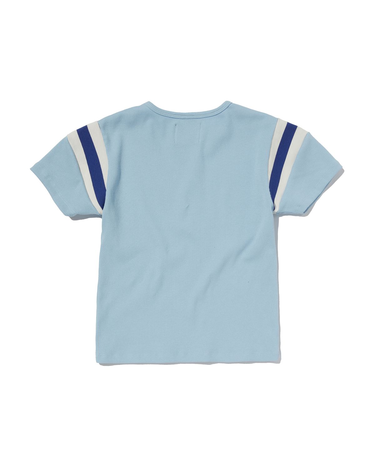 스웨이드(SUADE) STRIPED SHOULDER CROP TEE [SKY BLUE]