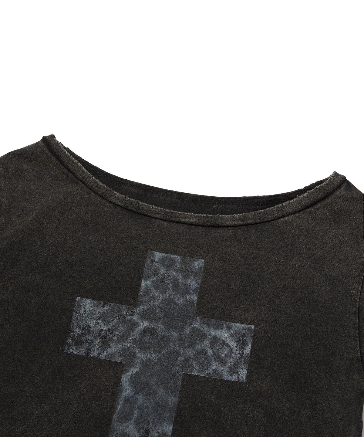 스웨이드(SUADE) CROSS ONE SHOULDER TEE [WASHING BLACK]