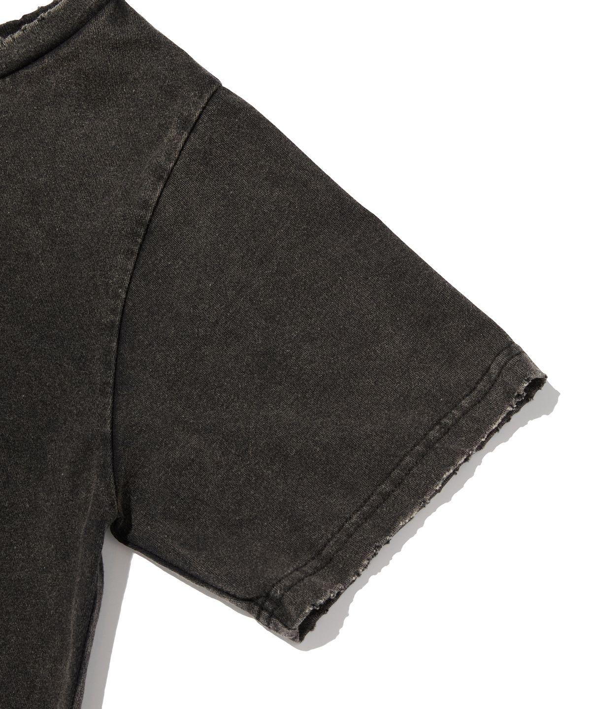 스웨이드(SUADE) CROSS ONE SHOULDER TEE [WASHING BLACK]