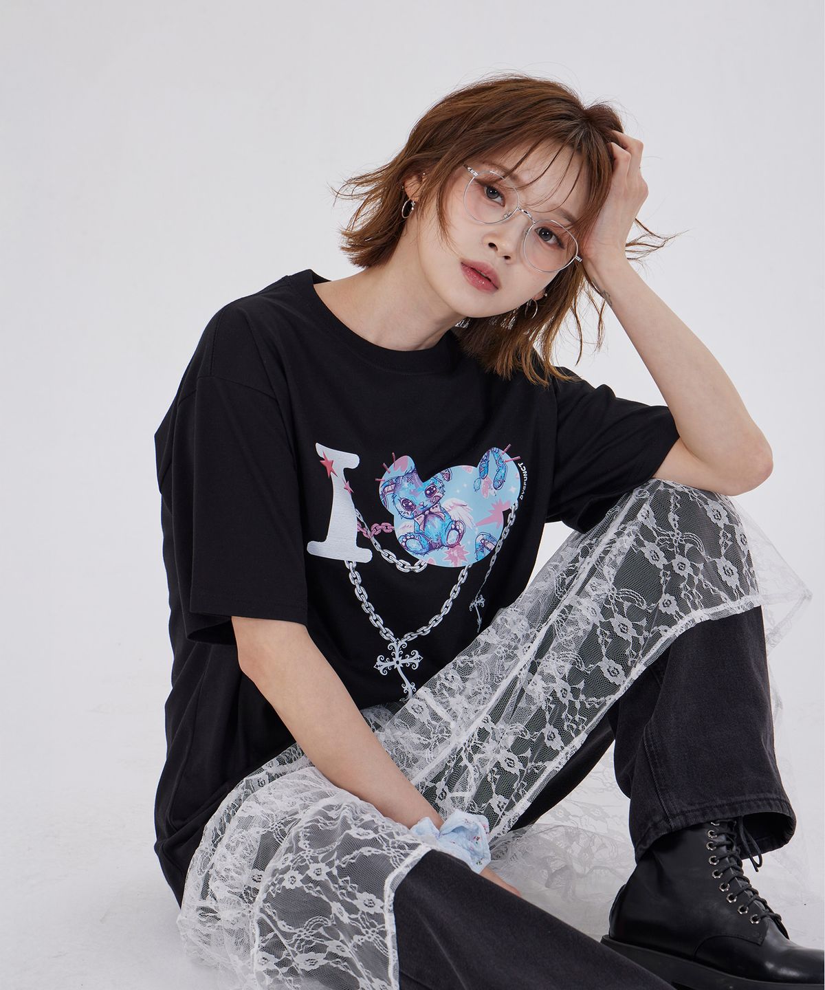 디스펑트(DYSFUNCT) I LOVE ANGEL RABBITS T-SHIRT(BLACK)