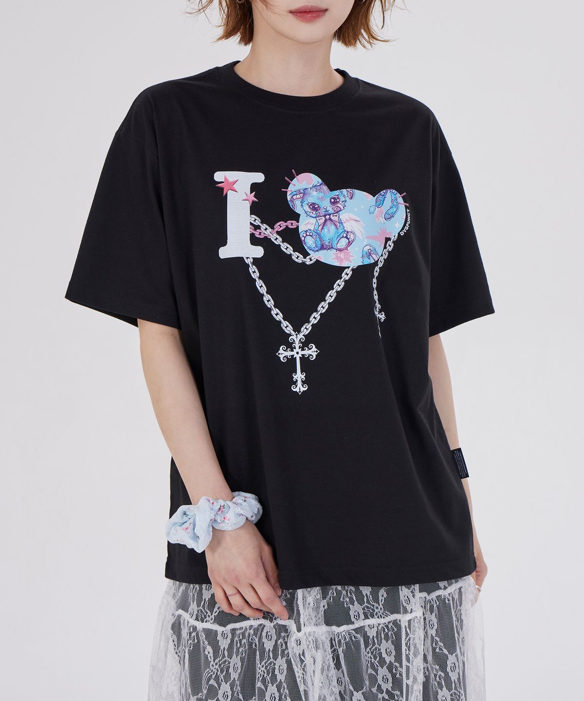 디스펑트(DYSFUNCT) I LOVE ANGEL RABBITS T-SHIRT(BLACK)