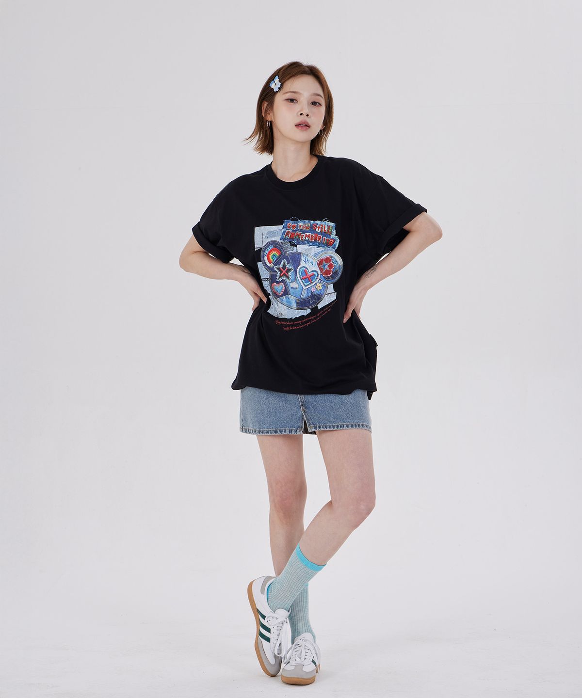 디스펑트(DYSFUNCT) DENIM BEARS REMEMBER T-SHIRT(BLACK)