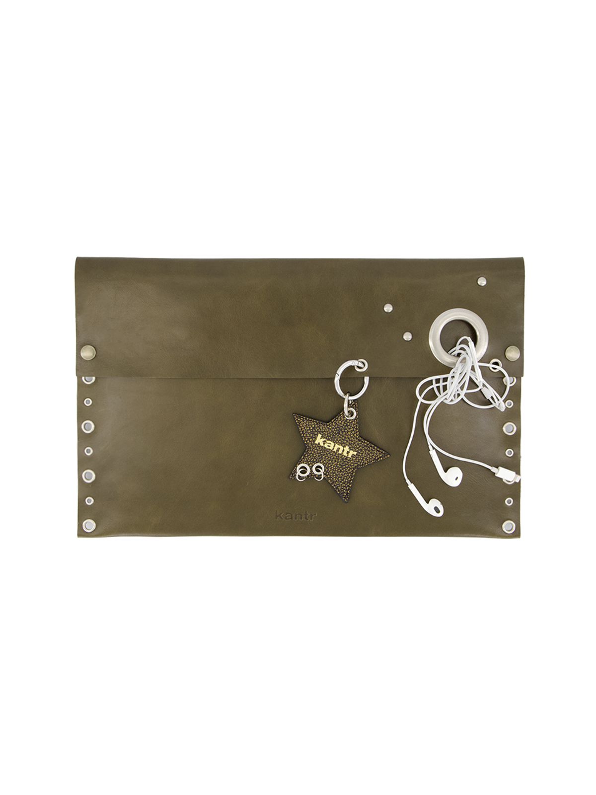 캔터(KANTR) EYELET LAPTOP SLEEVE_Olive