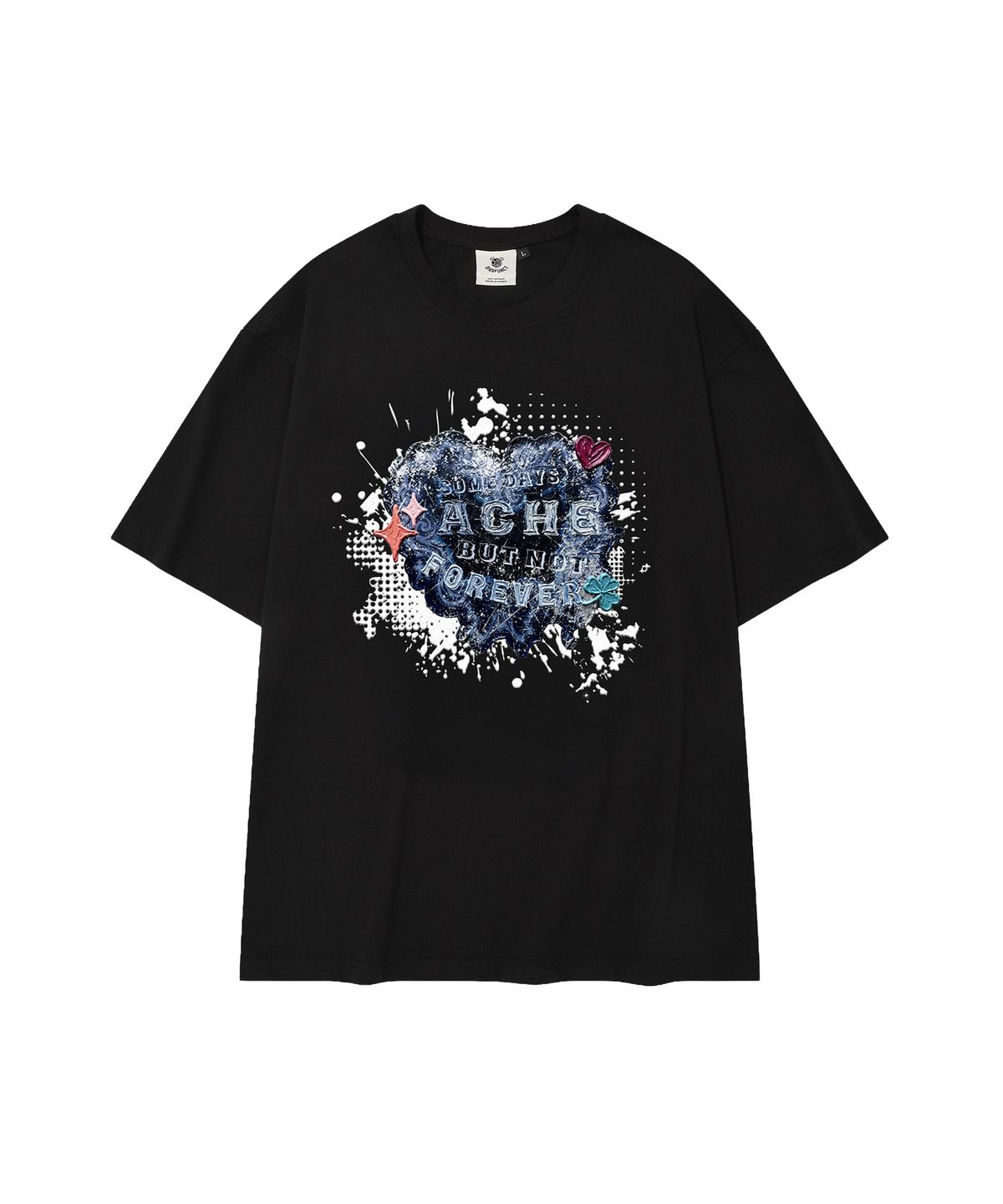 디스펑트(DYSFUNCT) VINTAGE HEART PATCH T-SHIRT(BLACK)