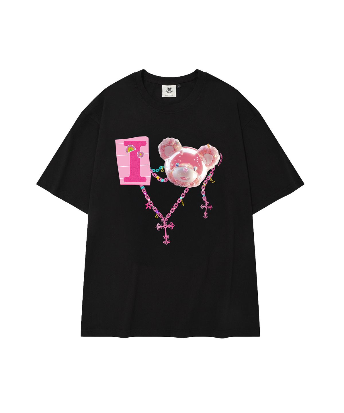 디스펑트(DYSFUNCT) I LOVE COTTON BEAR T-SHIRT(BLACK/PINK)