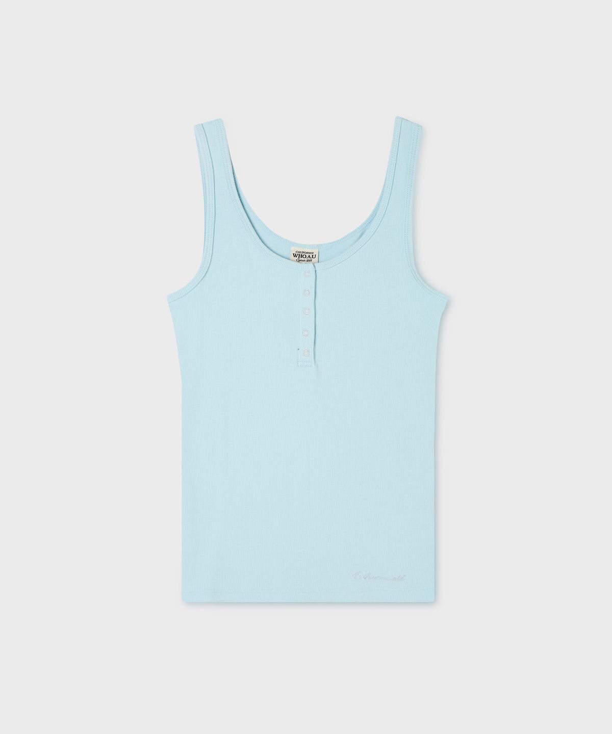 후아유(WHO.A.U) Ribbed Henley Sleeveless / WHRNG3792F