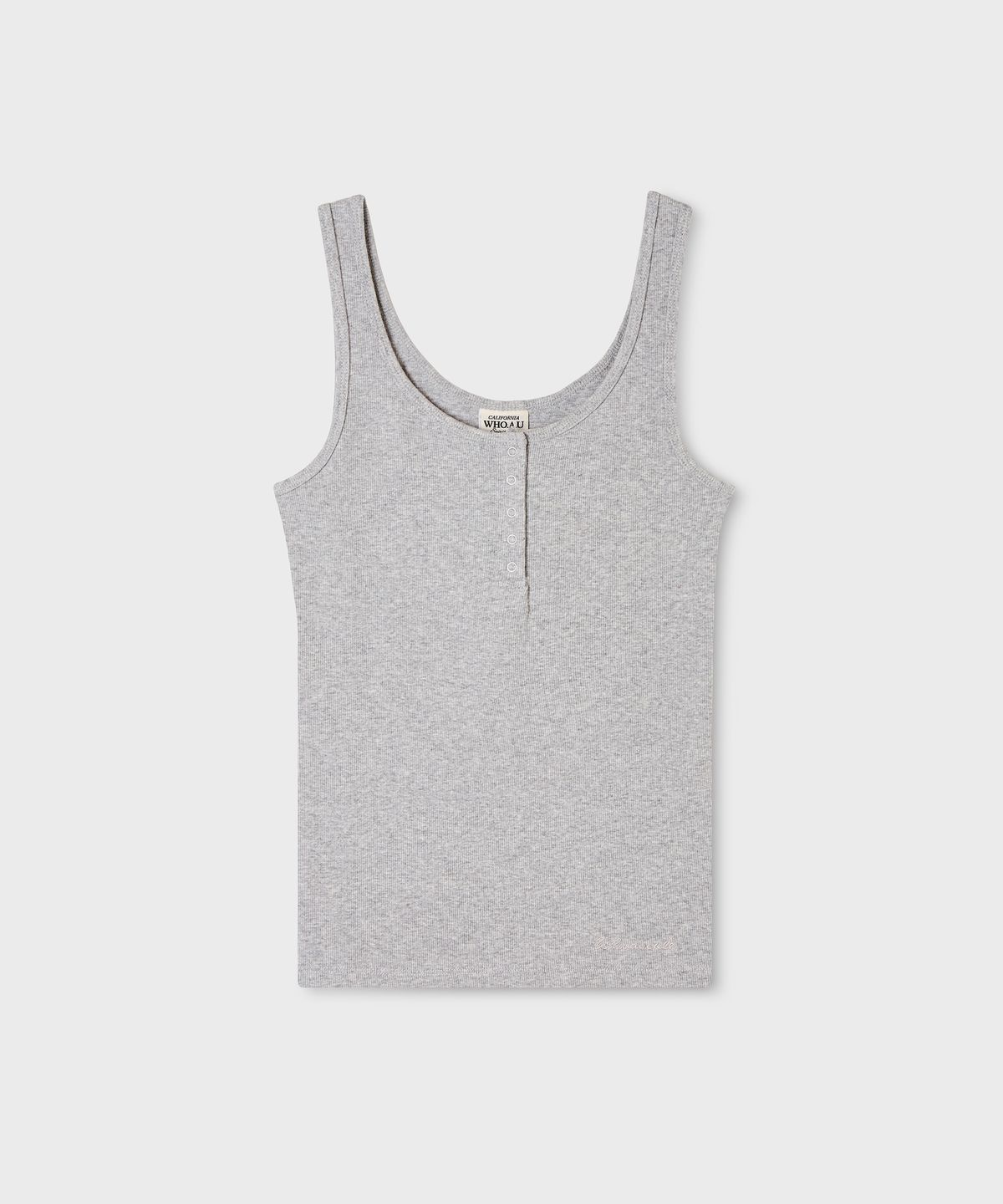 후아유(WHO.A.U) Ribbed Henley Sleeveless / WHRNG3792F