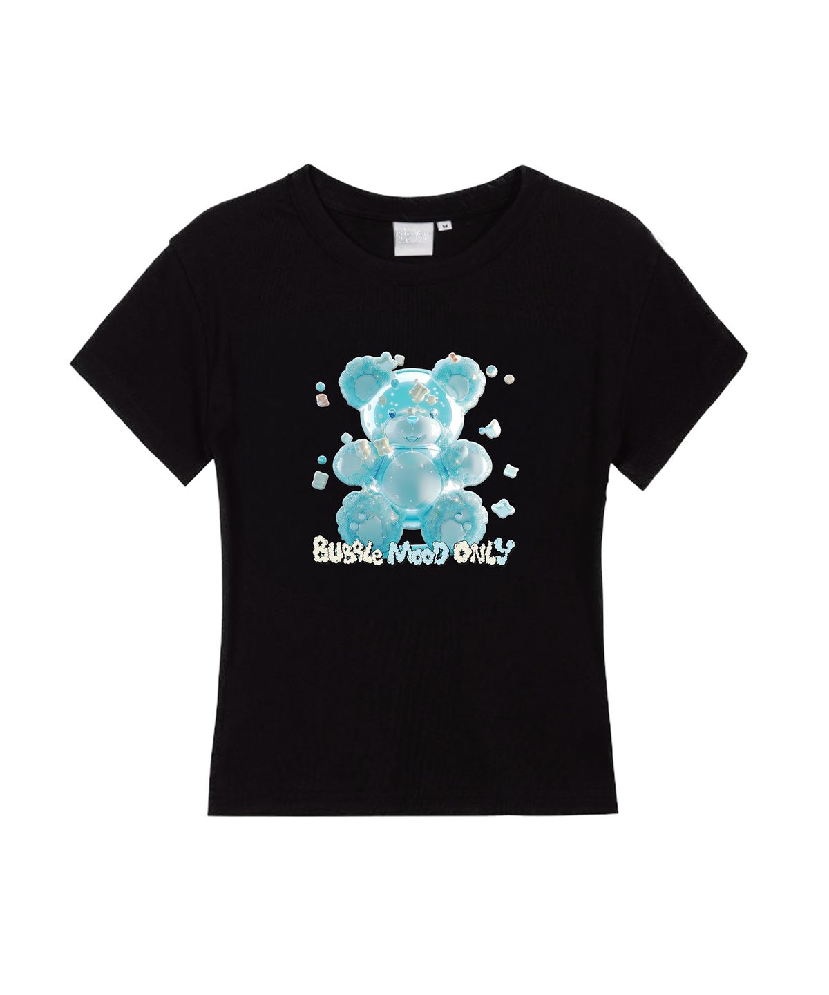 디스펑트(DYSFUNCT) COTTON CANDY BEAR SEMI CROP T-SHIRT(BLACK/BLUE)