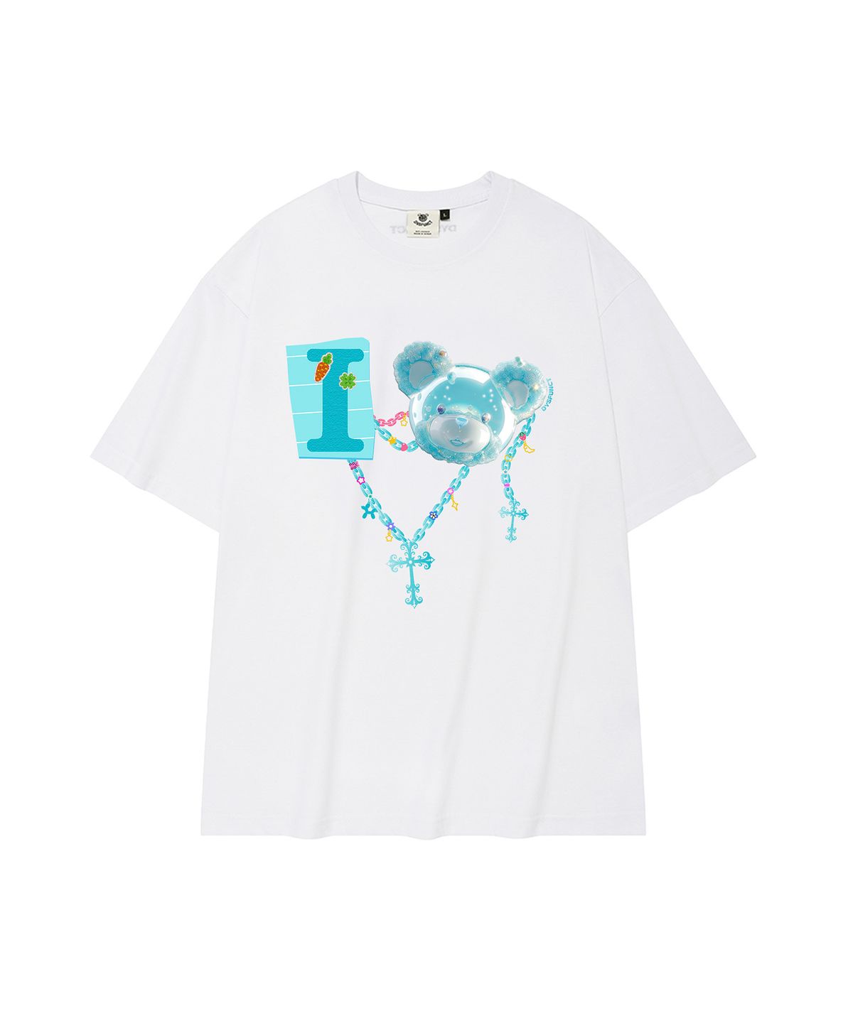 디스펑트(DYSFUNCT) I LOVE COTTON BEAR T-SHIRT(WHITE/BLUE)