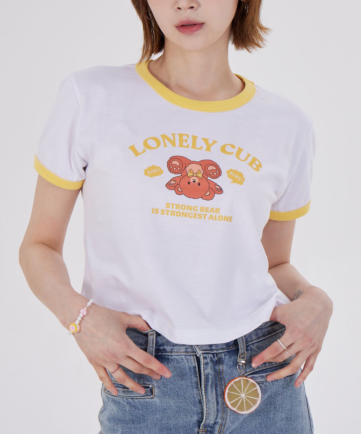 디스펑트(DYSFUNCT) LONELY CUB RINGER T-SHIRT(YELLOW)