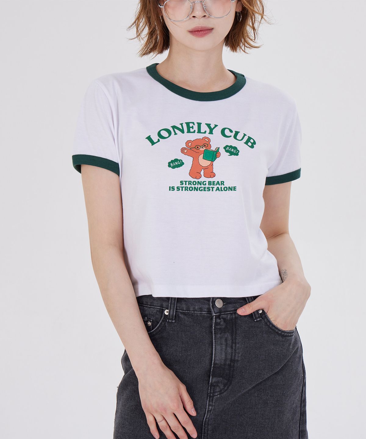 디스펑트(DYSFUNCT) LONELY CUB RINGER T-SHIRT(GREEN)