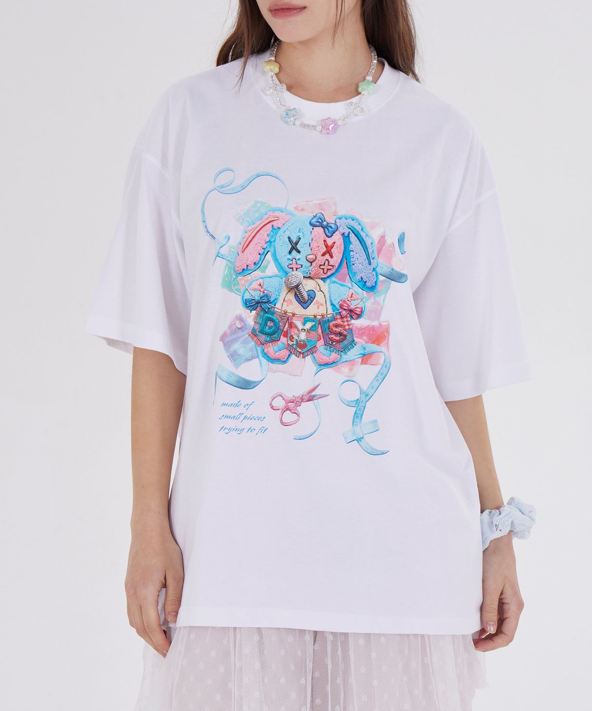 디스펑트(DYSFUNCT) DYS STUDDED RABBITS T-SHIRT(WHITE)