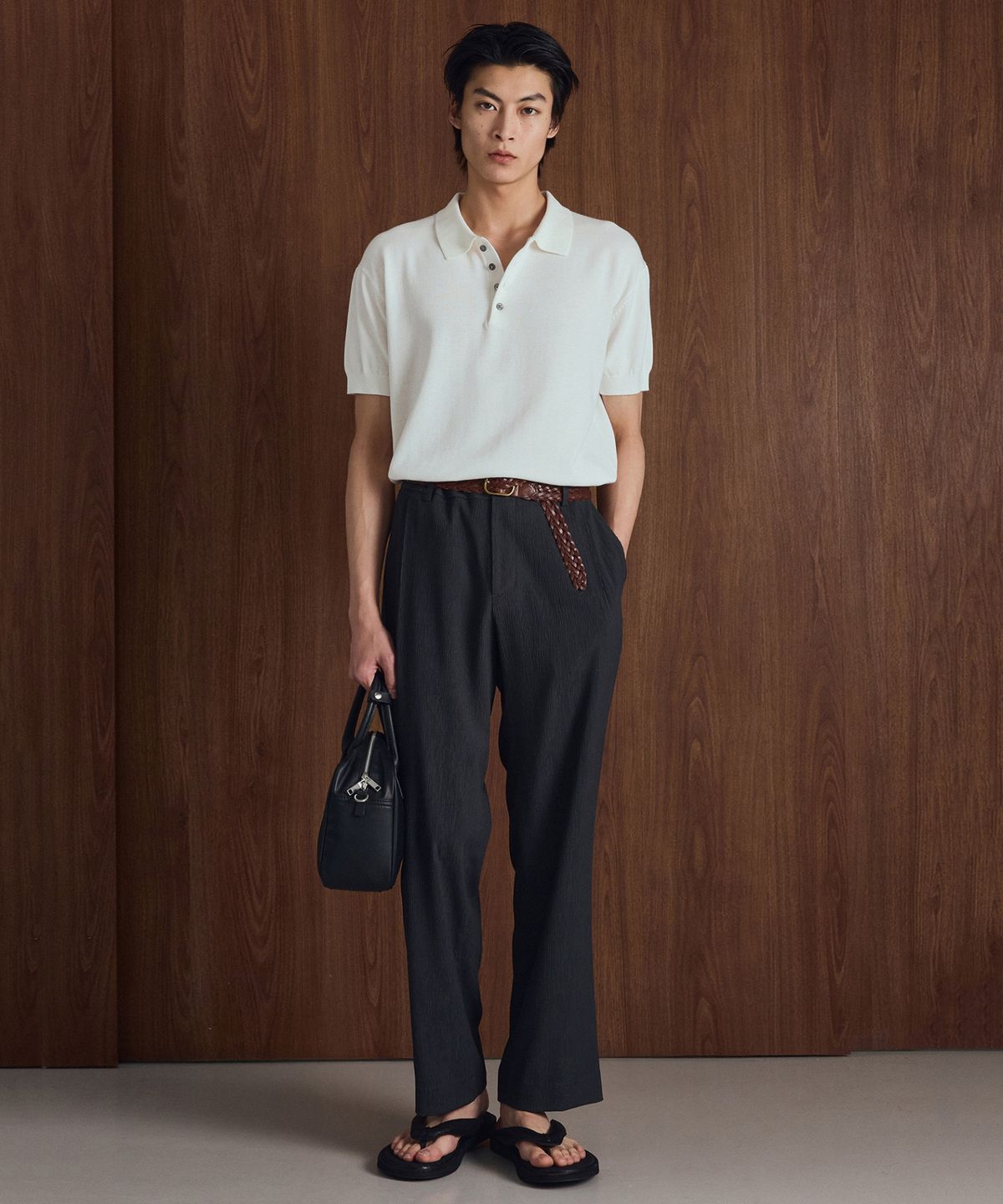 티엔지티(TNGT) [SET] Kinoshita Collarless Jacket & Tapered Pants (Grey) 0TJA6E006G2