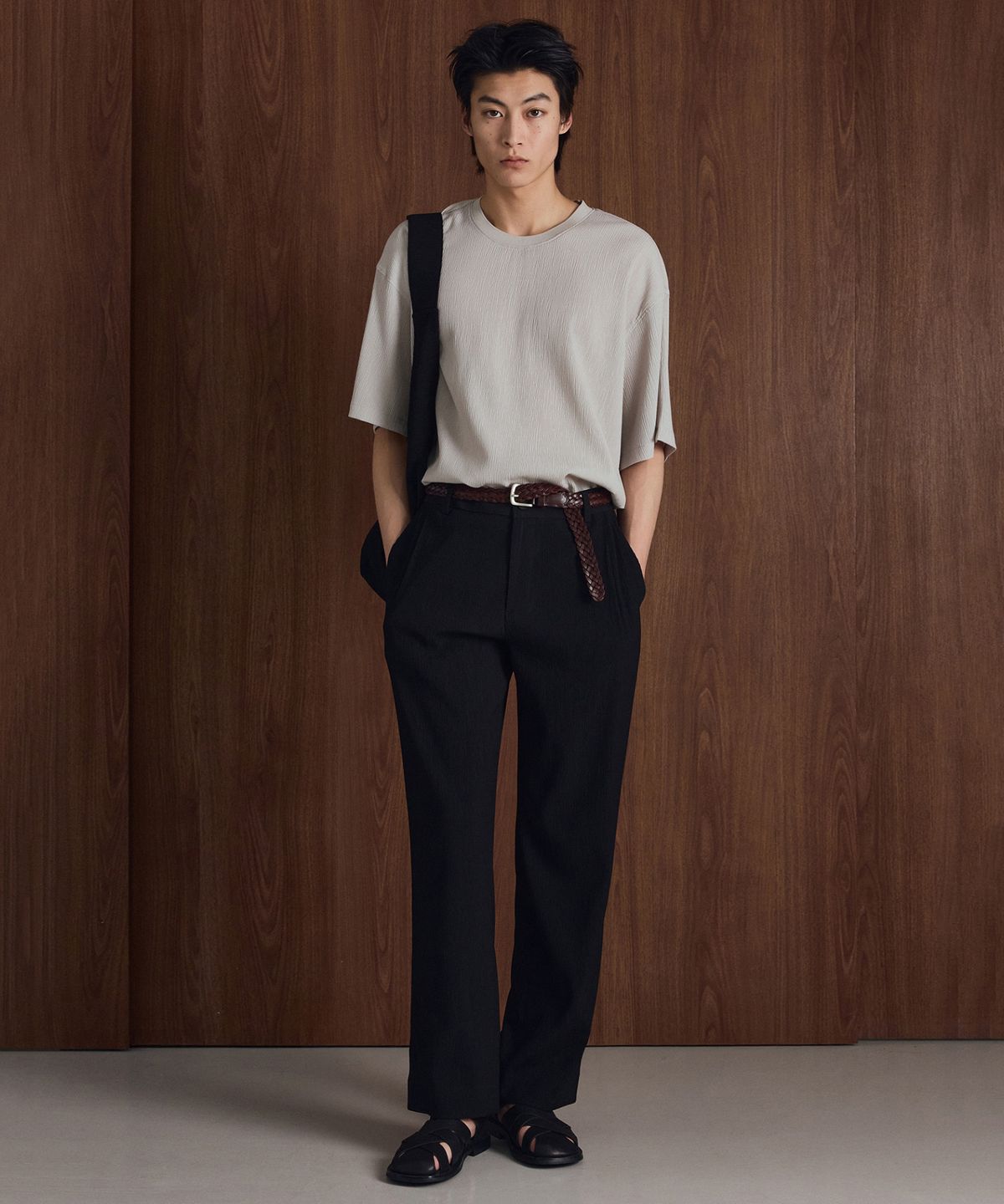 티엔지티(TNGT) [SET] Kinoshita Seersucker Jacket & Tapered Pants (Black) 0TPA6E206BK