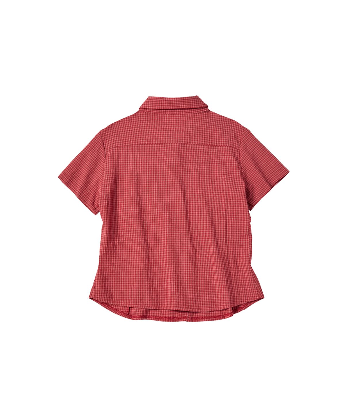 꼬모니노즈(COMONINOZ) W LINEN CHECK HALF SHIRTS [RED]