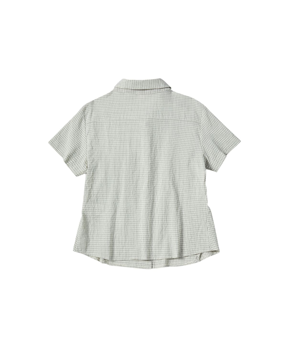 꼬모니노즈(COMONINOZ) W LINEN CHECK HALF SHIRTS [IVORY]