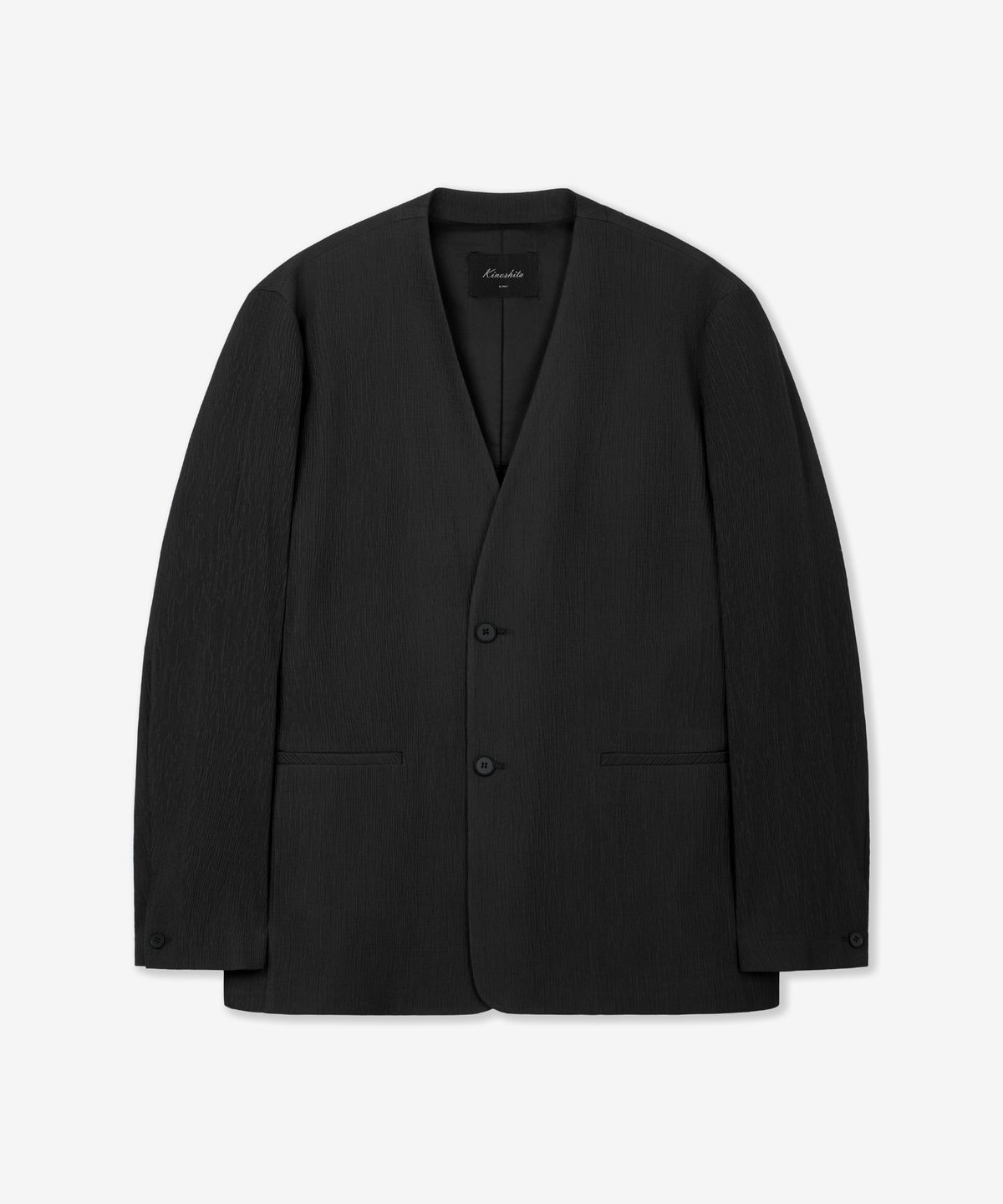 티엔지티(TNGT) [SET] Kinoshita Collarless Jacket & Semi-Wide Pants (Black) 0TJA6E206BK