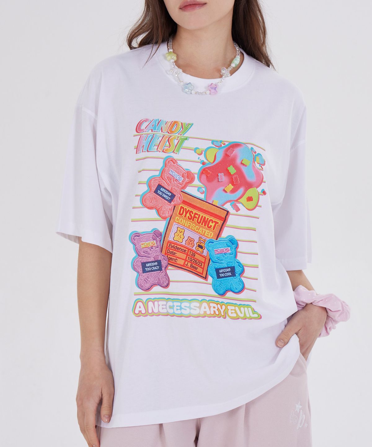 디스펑트(DYSFUNCT) HEIST JELLY BEARS T-SHIRT(WHITE)
