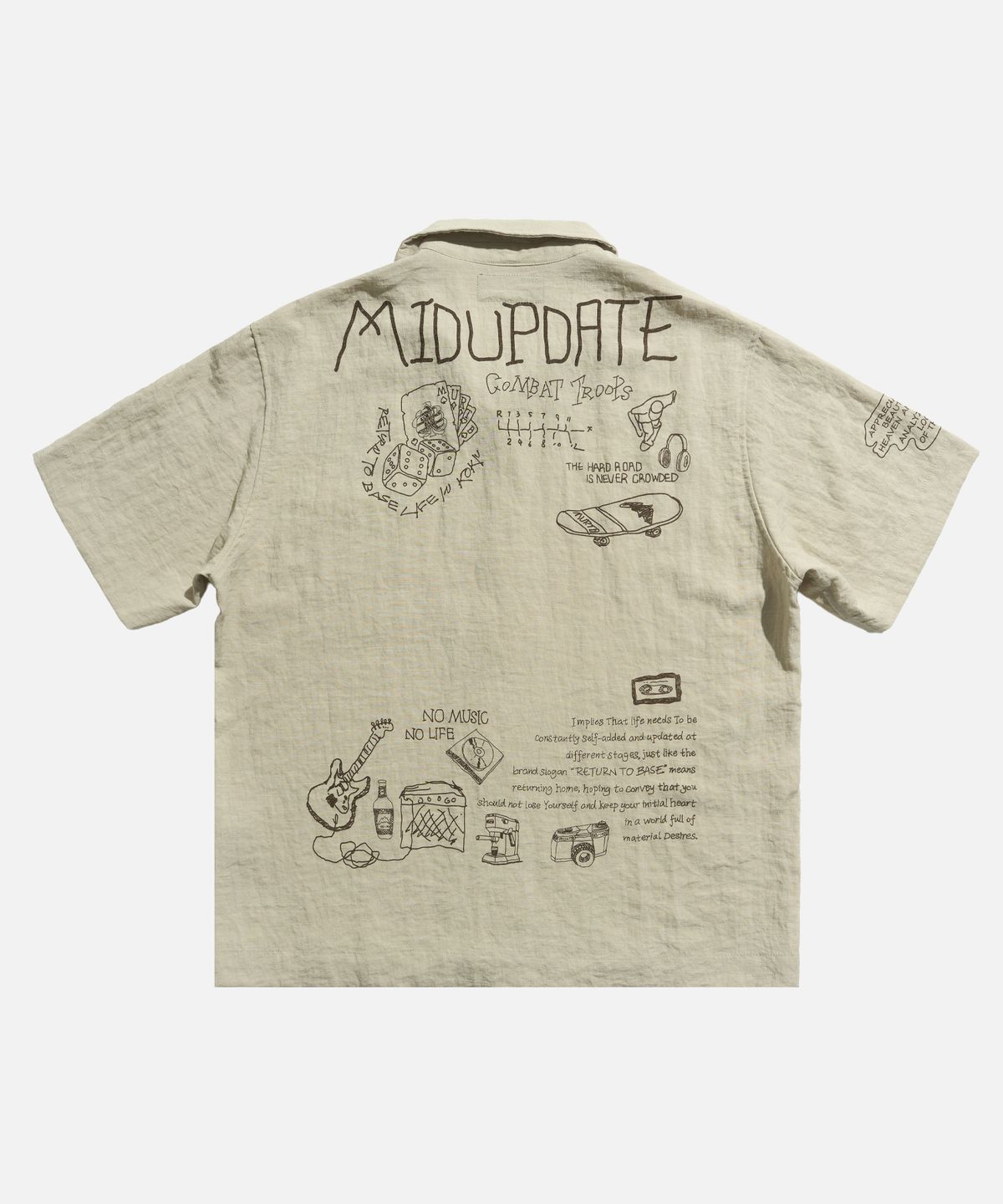 미드업데이트(MIDUPDATE) Scribble Archive SS Shirt Khaki
