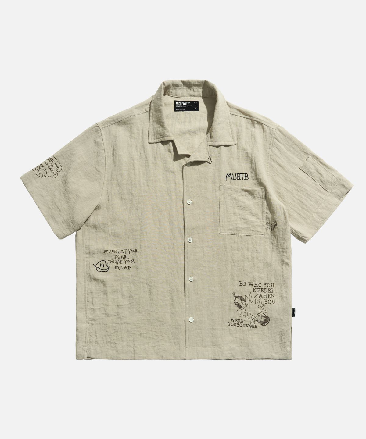 미드업데이트(MIDUPDATE) Scribble Archive SS Shirt Khaki