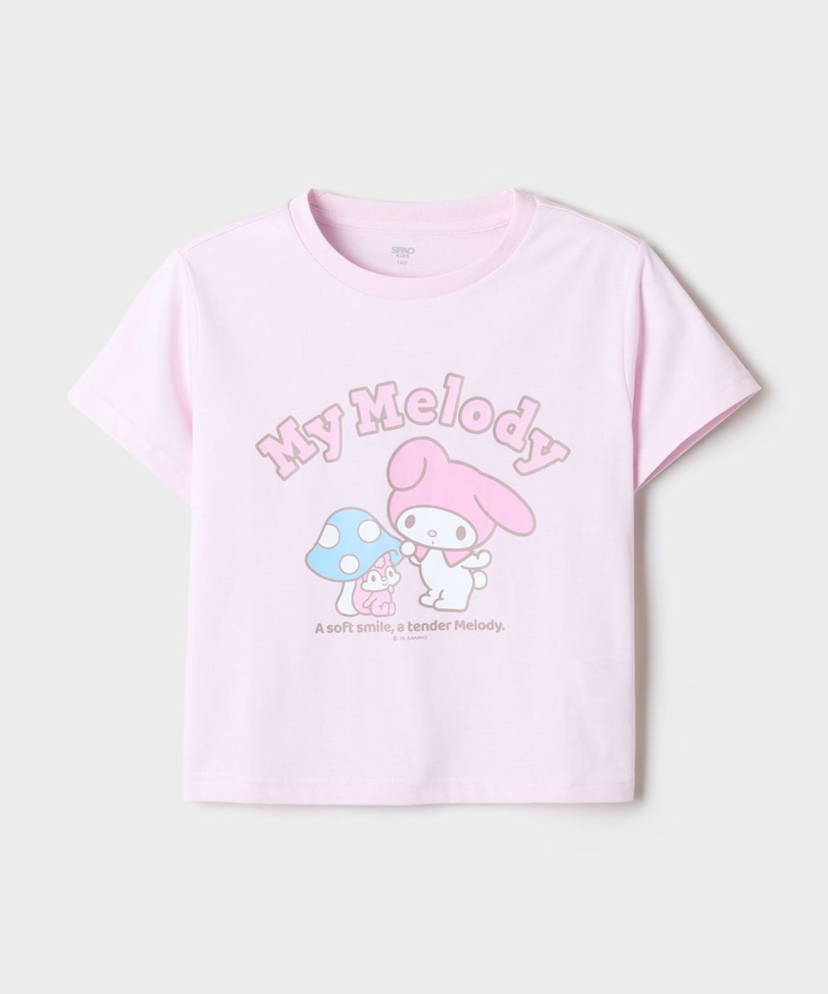 스파오 키즈(SPAO KIDS) [키즈] (산리오캐릭터즈) 반팔 데님 상하세트 (RE)(Light Pink)_SPSMG37KU3