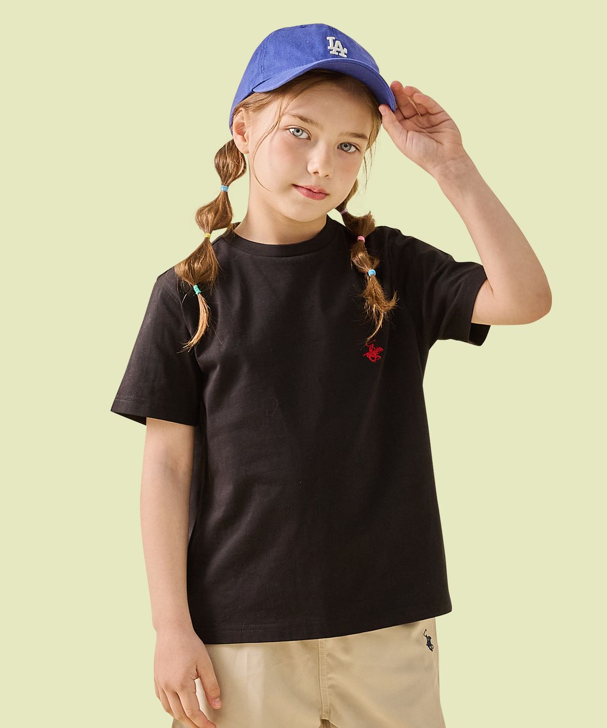 비버리힐즈 폴로클럽 키즈(BEVERLY HILLS POLO CLUB KIDS) 로고자수반팔티셔츠 [블랙]