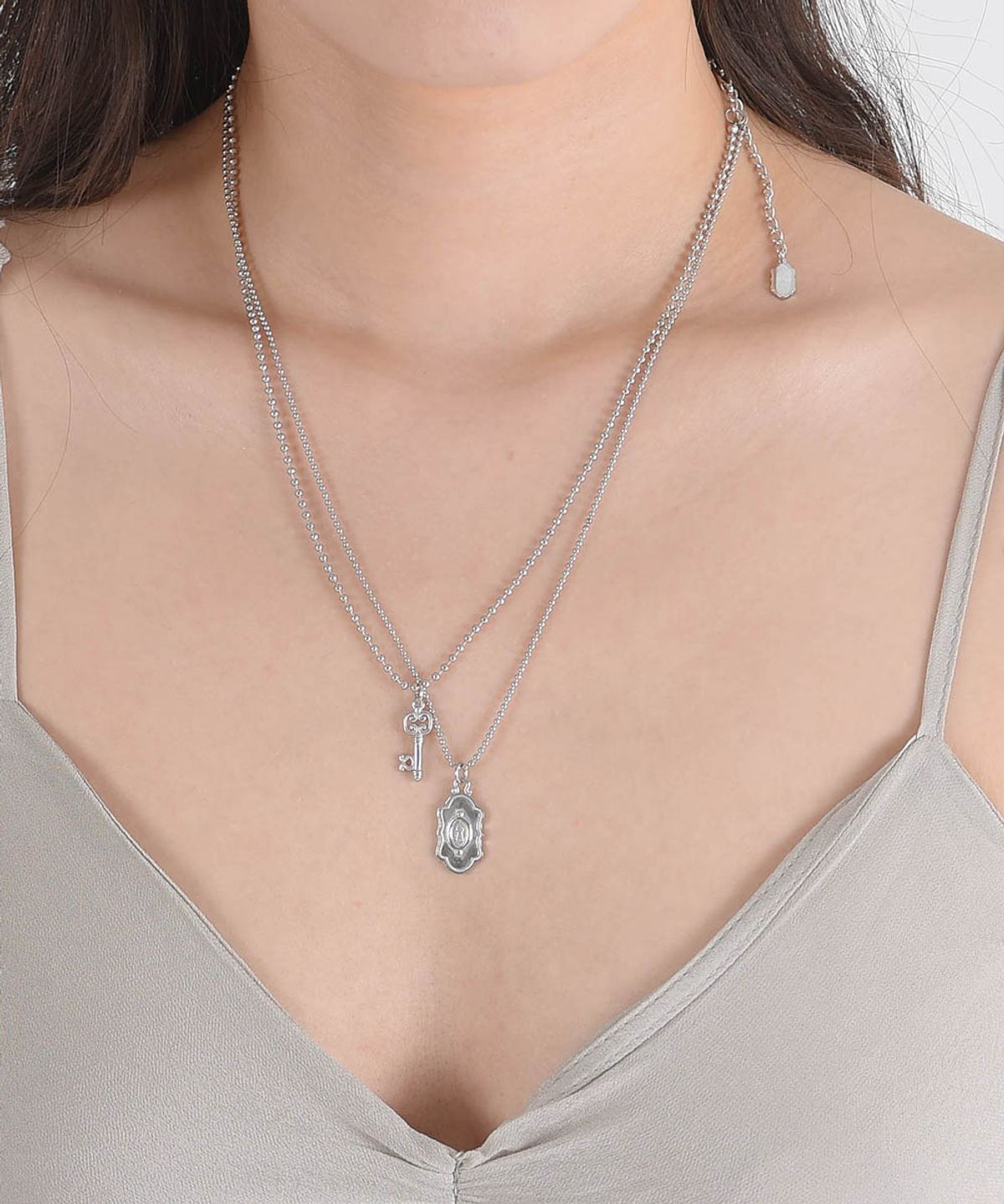 러브트릭스(LOVETRIX) 2way vintage lace key&lock Necklace