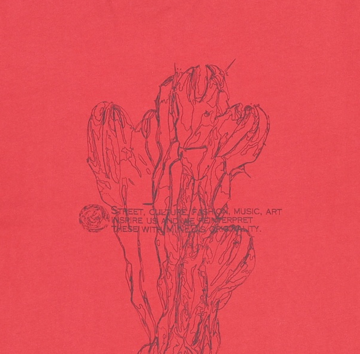 메종미네드(MAISON MINED) CACTUS GRAPHY HALF SLEEVE RED L