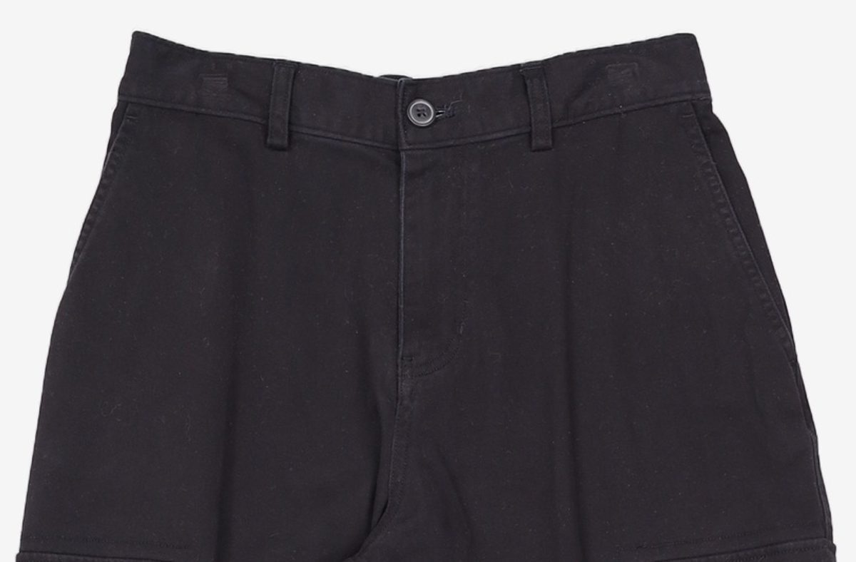 그루브라임(GROOVE RHYME) TWILL COTTON CARGO STRAIGHT PANTS (BLACK) [LRSFCPA722M] M
