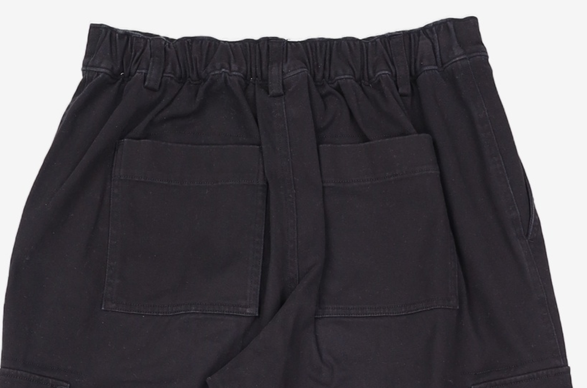그루브라임(GROOVE RHYME) TWILL COTTON CARGO STRAIGHT PANTS (BLACK) [LRSFCPA722M] M