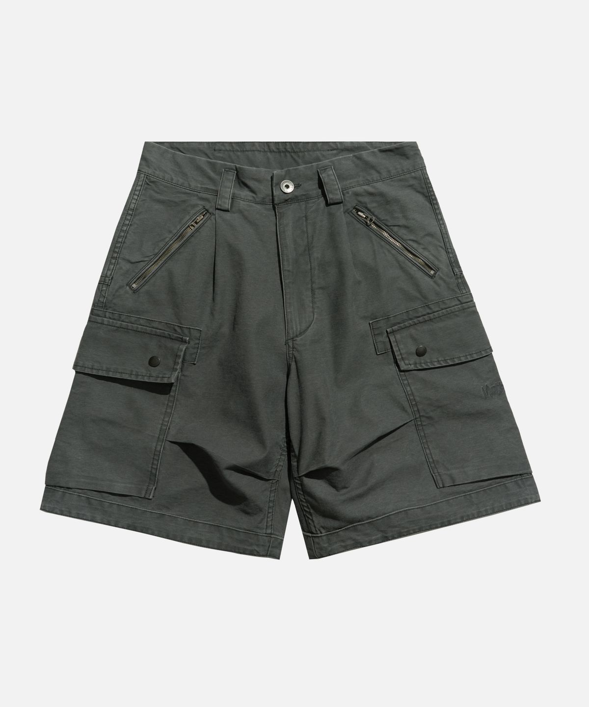 미드업데이트(MIDUPDATE) Diagonal Zip Cargo Shorts Pants Darkgray