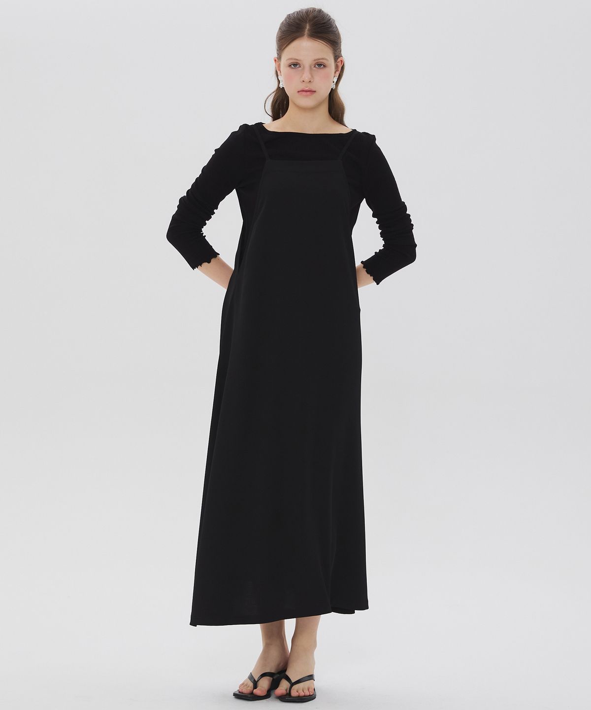 뉴루키(NEW LOOKY) Layered Long Dress _Black