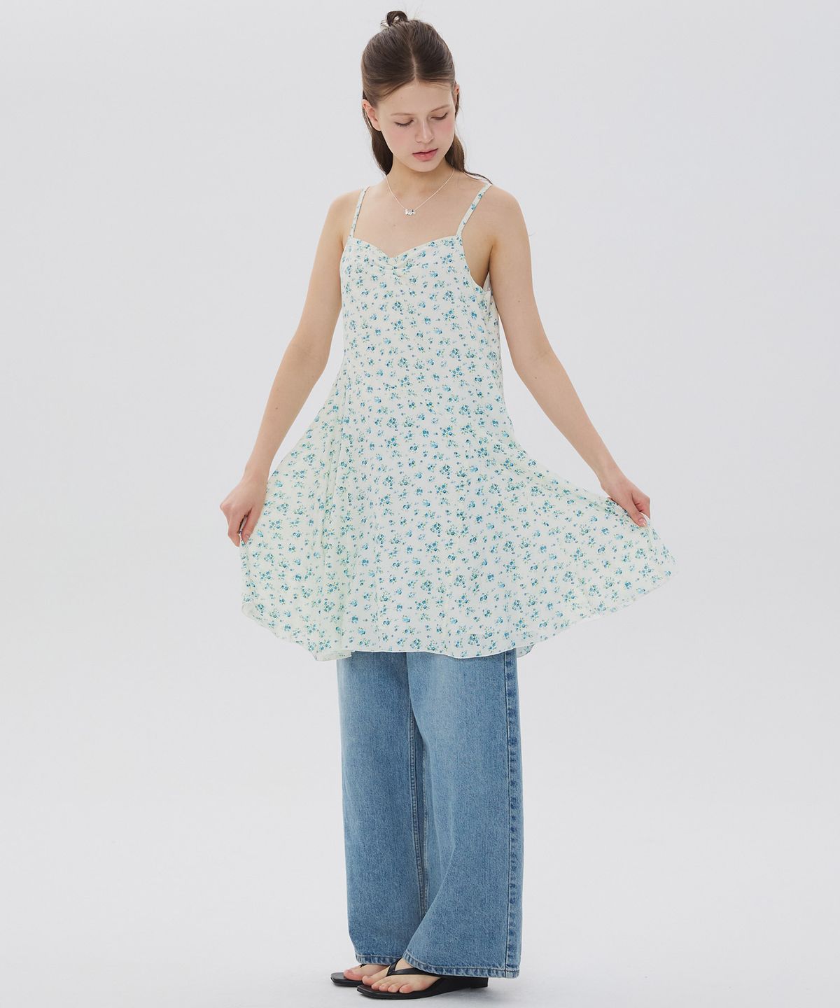 뉴루키(NEW LOOKY) Cut point dress_ Ivory