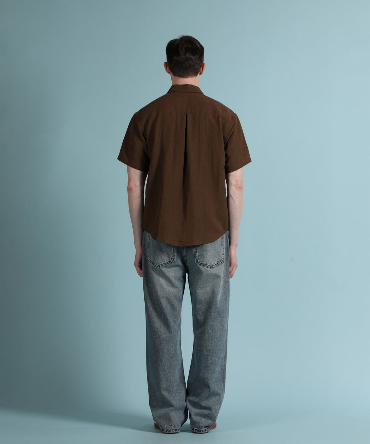 빠니깔레(PANICALE) 브라운 리넨 혼방 포켓 셔츠