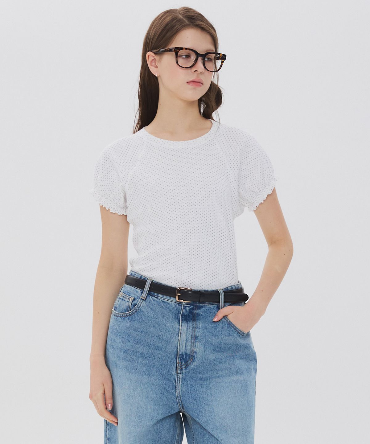 뉴루키(NEW LOOKY) Balloon sleeve t-shirt_Ivory
