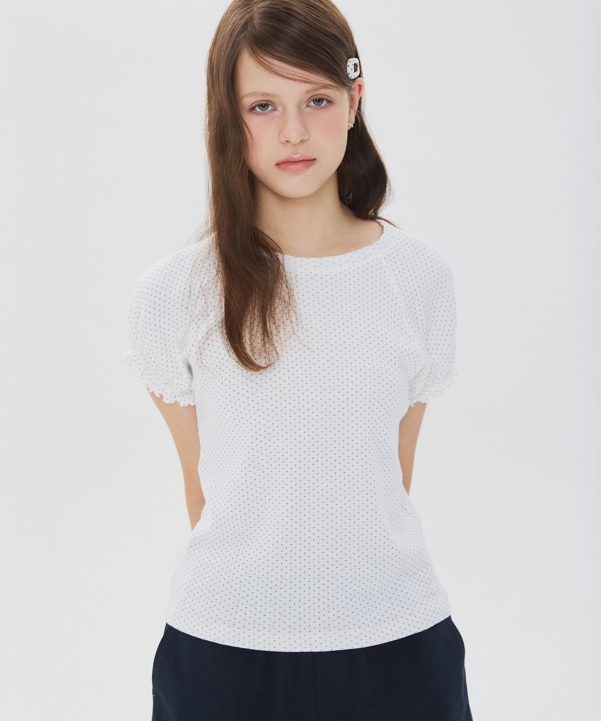 뉴루키(NEW LOOKY) Balloon sleeve t-shirt_Ivory