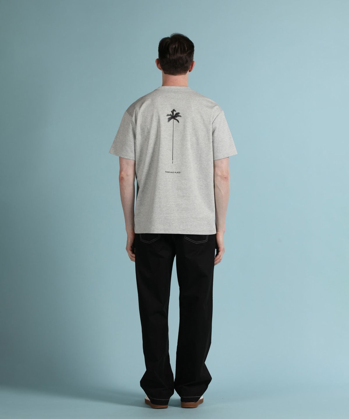 빠니깔레(PANICALE) 그레이 팜트리 로고 반팔 티셔츠