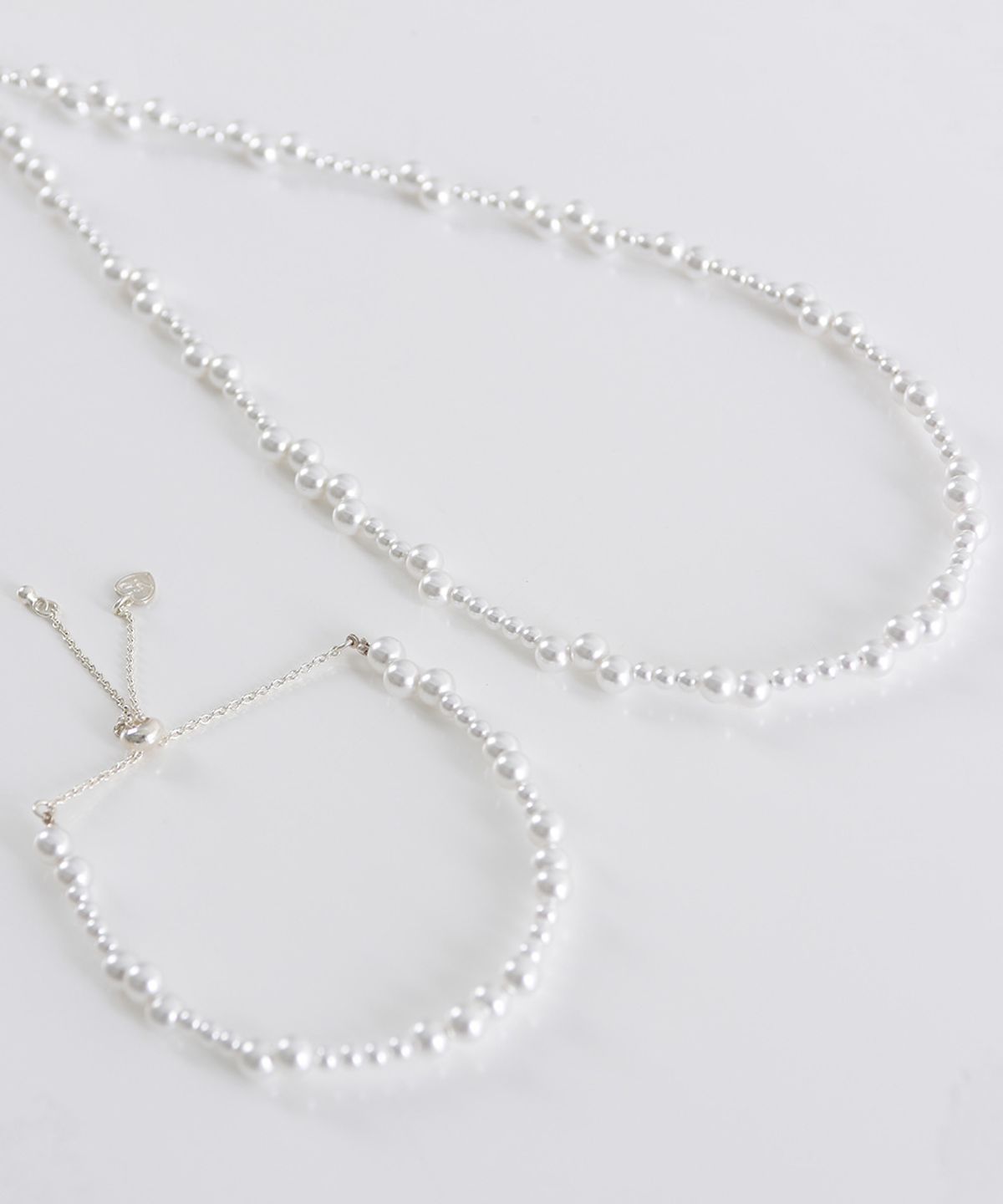 러브트릭스(LOVETRIX) silver 925 Wave glass pearl  Necklace&Bracelet(set)