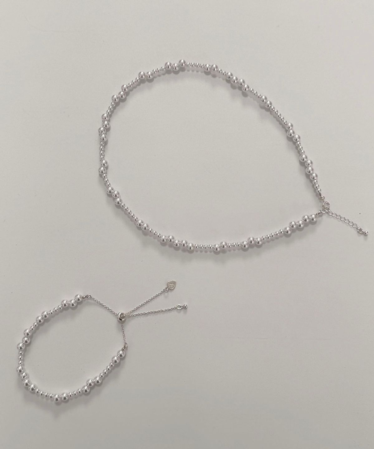 러브트릭스(LOVETRIX) silver 925 Wave glass pearl  Necklace&Bracelet(set)