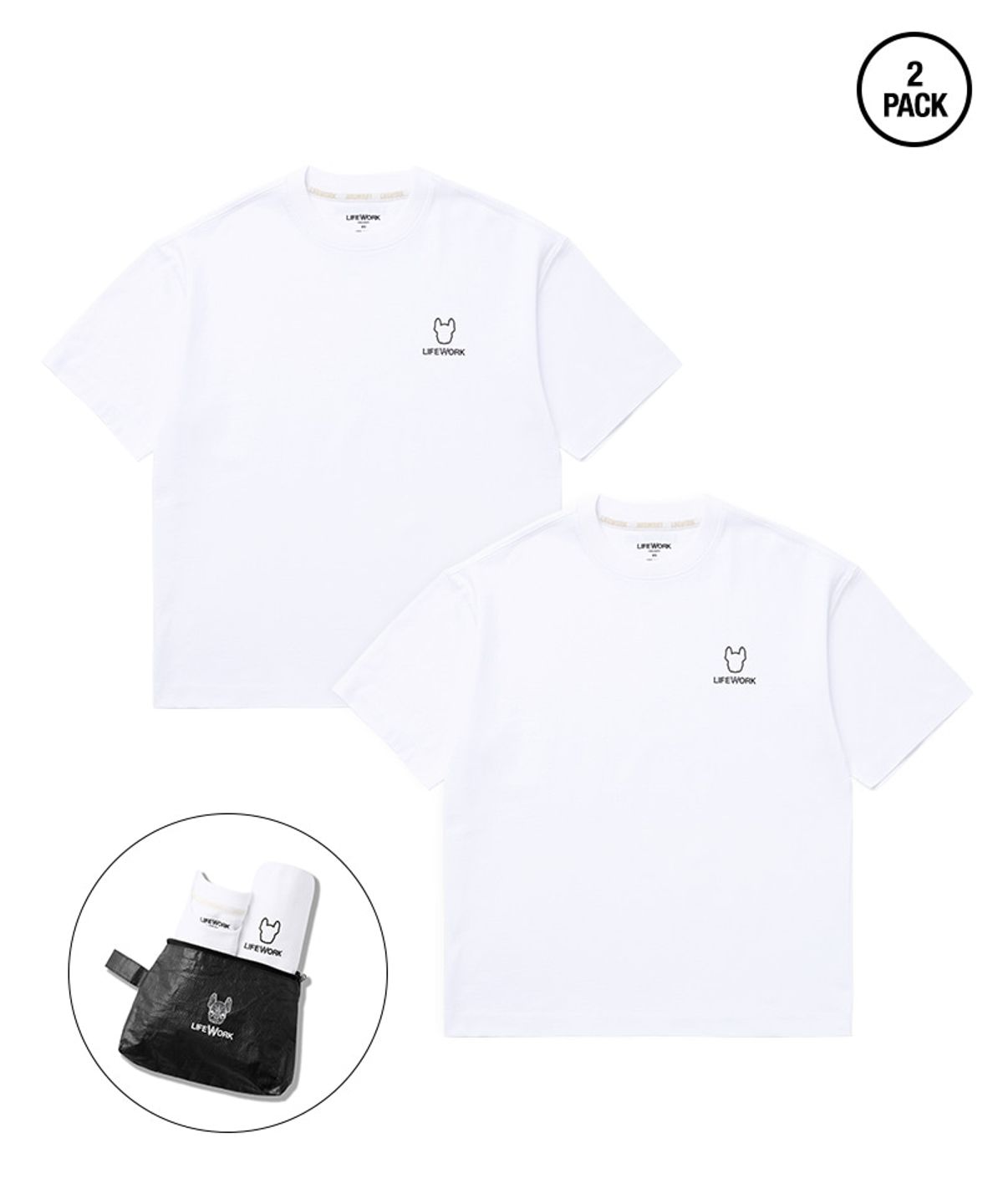 라이프워크(LIFEWORK) 공용) 2PACK 뉴 베이직 반팔 티셔츠