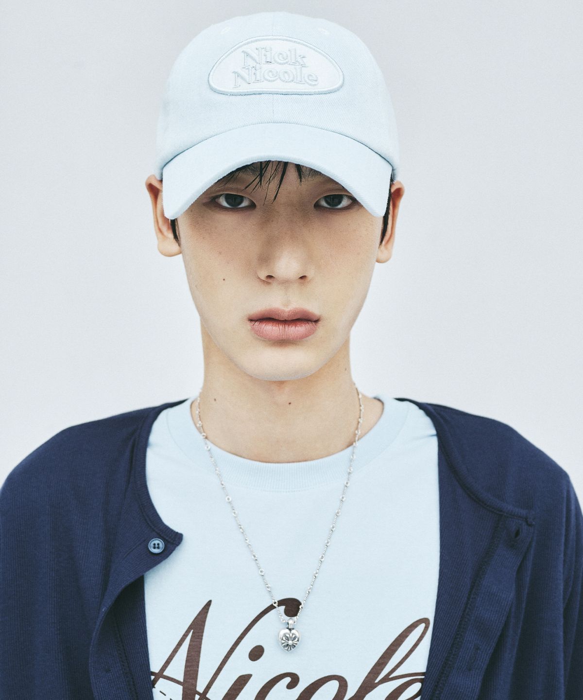 닉앤니콜(NICK&NICOLE) OVAL WAPPEN BALL CAP_SKY BLUE