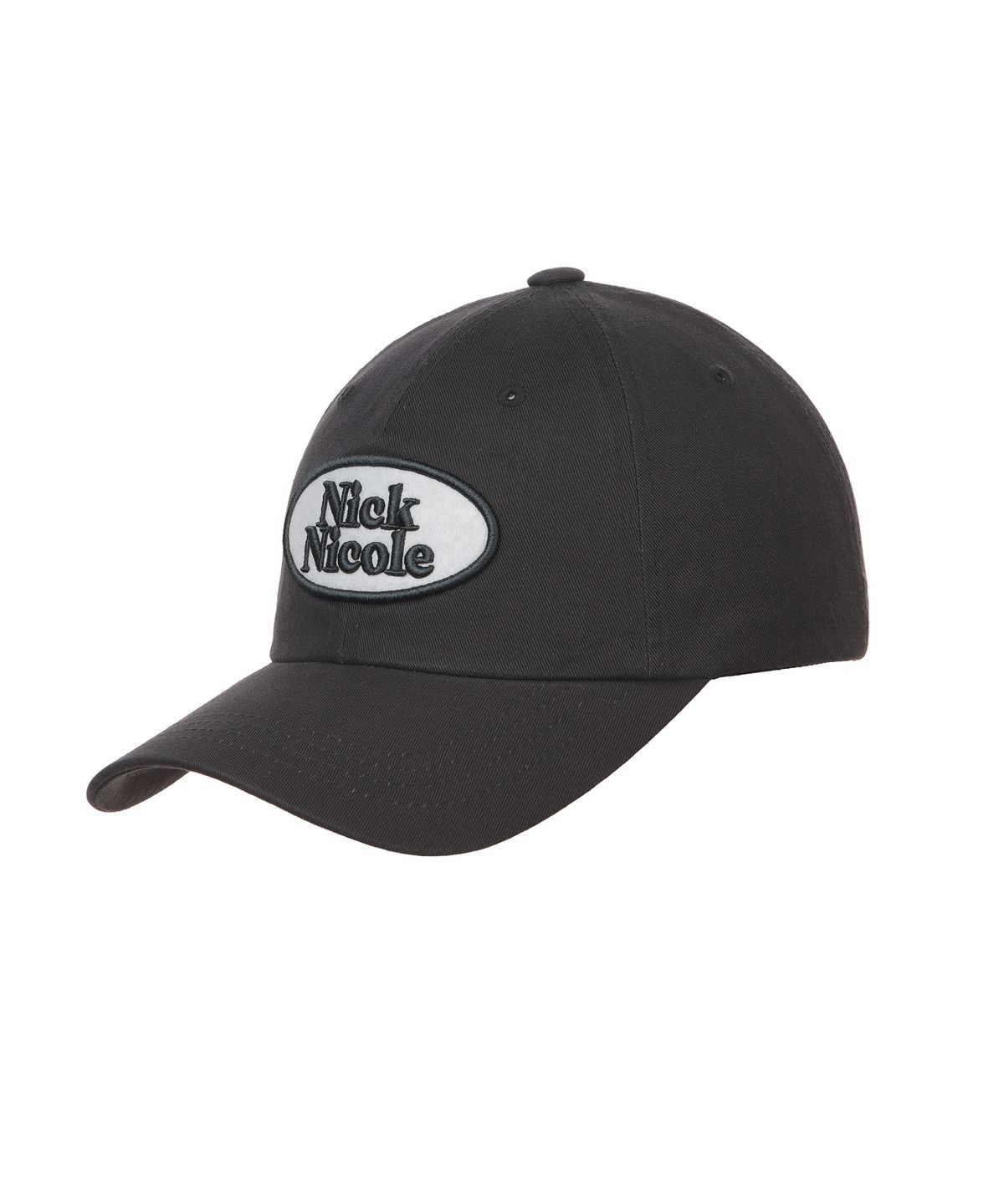 닉앤니콜(NICK&NICOLE) OVAL WAPPEN BALL CAP_CHARCOAL