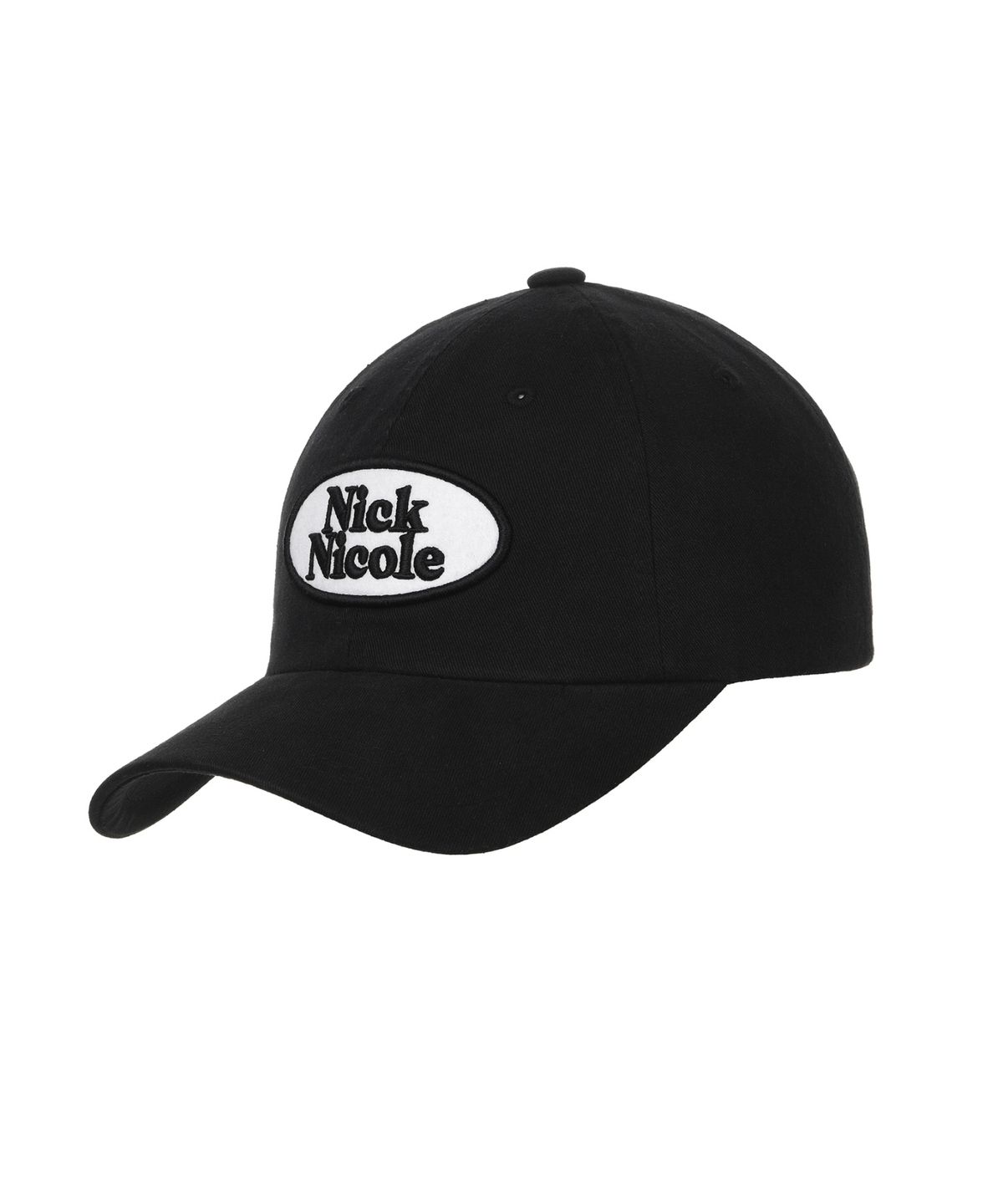 닉앤니콜(NICK&NICOLE) OVAL WAPPEN BALL CAP_BLACK