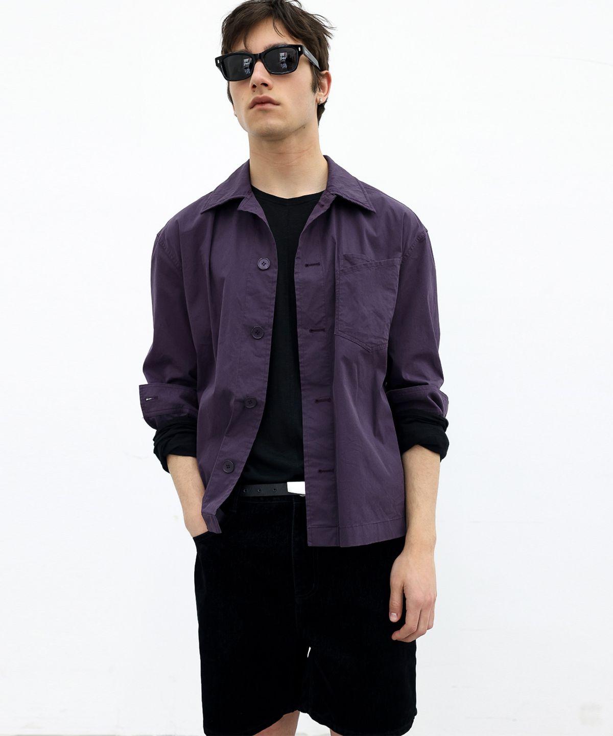 애니타임로릭(ANYTIME LOREAK) AIRY WASHED SHIRT - PURPLE